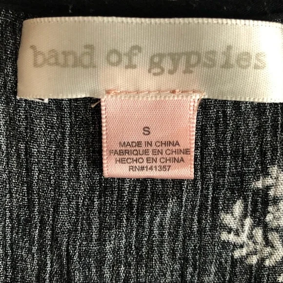 Band of Gypsies Boho Black and White Romper Size Small - Picture 7 of 7